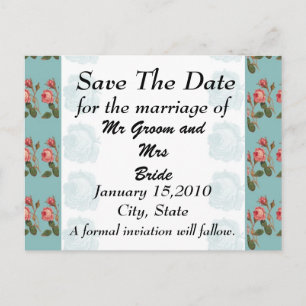 Carte Postale Faire-part Rose rouge Sauvez la PostCard du jour