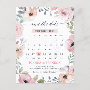 Carte Postale Faire-part Roses roses rose poussiéreuses Midsummer Floral En