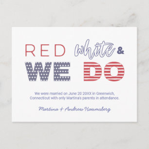 Carte Postale Faire-part Rouge Blanc Et Nous Nous Sommes Mariés Nous Avons 