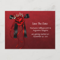 Ruban Rose rouge et noir Enregistrer la date