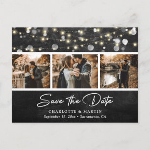 Carte Postale Faire-part Rustic Chalkboard Mariage Photo Enregistrer La Dat