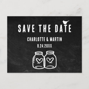 Carte Postale Faire-part Rustic Chalkboard Wedding Enregistrer La Date Cart