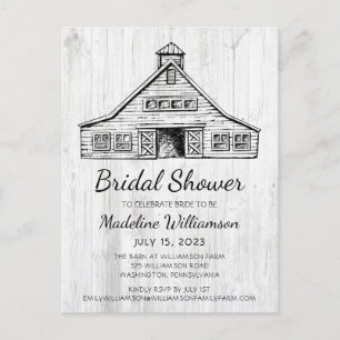 Carte Postale Faire-part Rustic Country Grange Bois Simple Enregistrer La D