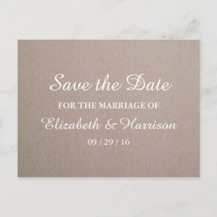 Carte Postale Faire-part Rustic Country Kraft Wedding Enregistrer La Date