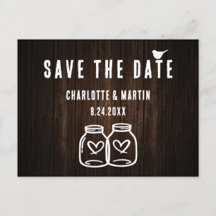 Carte Postale Faire-part Rustic Grange Mariage en bois Enregistrer la date
