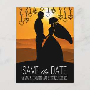 Carte Postale Faire-part Rustic Save the Date Sunset Toscane Italie