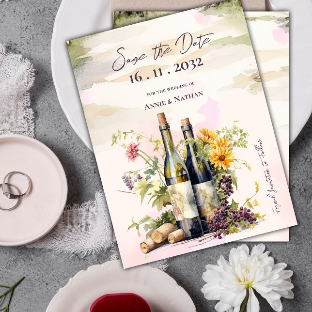 Carte Postale Faire-part Rustic Winery Chic Grapevine inspiré Mariage (Rustic Winery Chic Grapevine-Inspired Wedding Announcement Postcard)