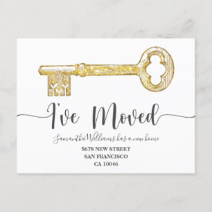 Carte Postale Faire-part Rustique J'ai déplacé la photo clé Moving Faire-pa