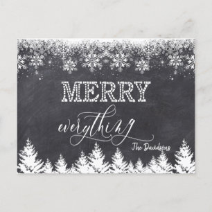 Carte Postale Faire-part "Rustique Merry Tout Chalkboard Typographie