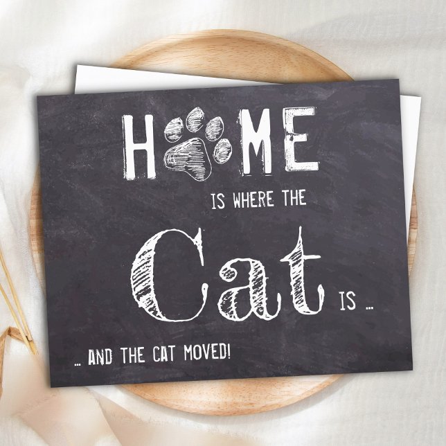 Carte Postale Faire-part Rustique Nous avons déménagé Nouvelle Adresse Chat (Créateur téléchargé)