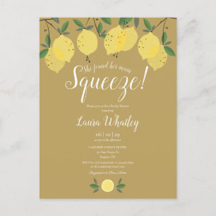 Carte Postale Faire-part Sa Fête des mariées principale Squeeze Lemon Gold 