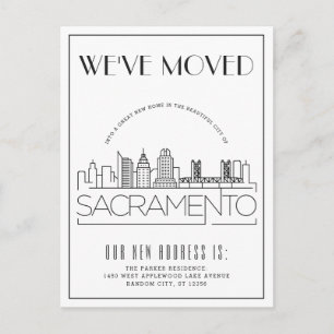 Carte Postale Faire-part Sacramento Modern Deco   Changement d'adresse