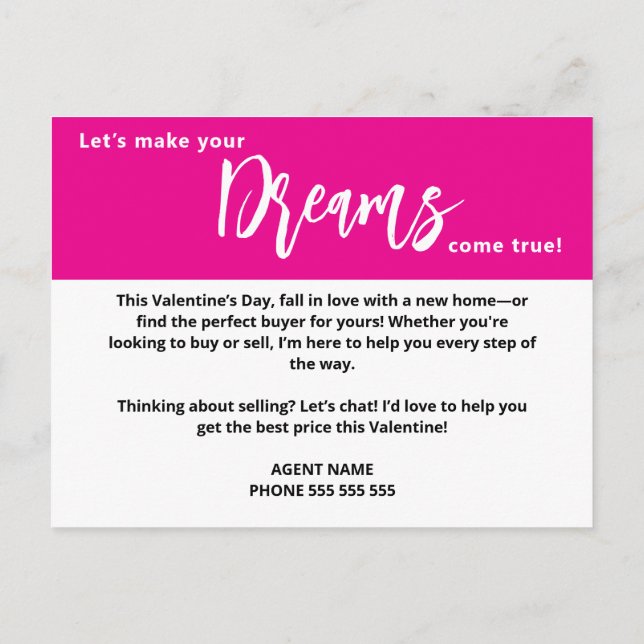Carte Postale Faire-part Saint Valentin Amour du marketing immobilier (Dos)