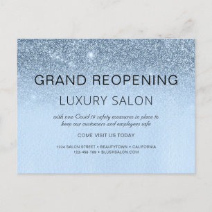 Carte Postale Faire-part Salon de coiffure pour Parties scintillant Blue Bu