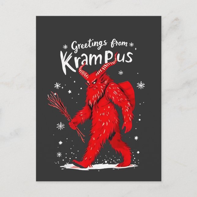 Carte Postale Faire-part Salutation de Noël de Krampus Xmas (Devant)