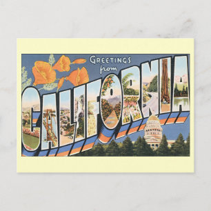 Carte Postale Faire-part Salutations Vintages Californie, changement d'adre