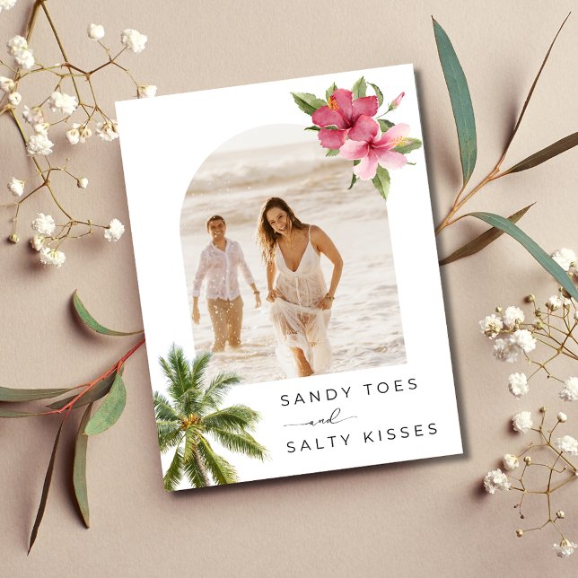 Carte Postale Faire-part Sandy Toes Beach Wedding Photo Save the Date (Sandy Toes Beach Wedding Photo Save the Date)