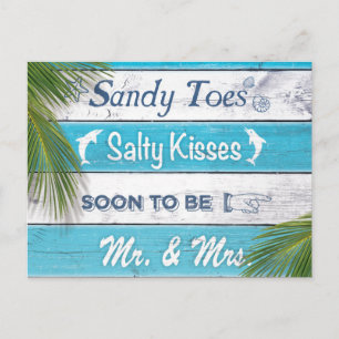 Carte Postale Faire-part Sandy Toes Turquoise Salty Kisses Enregistrer la d