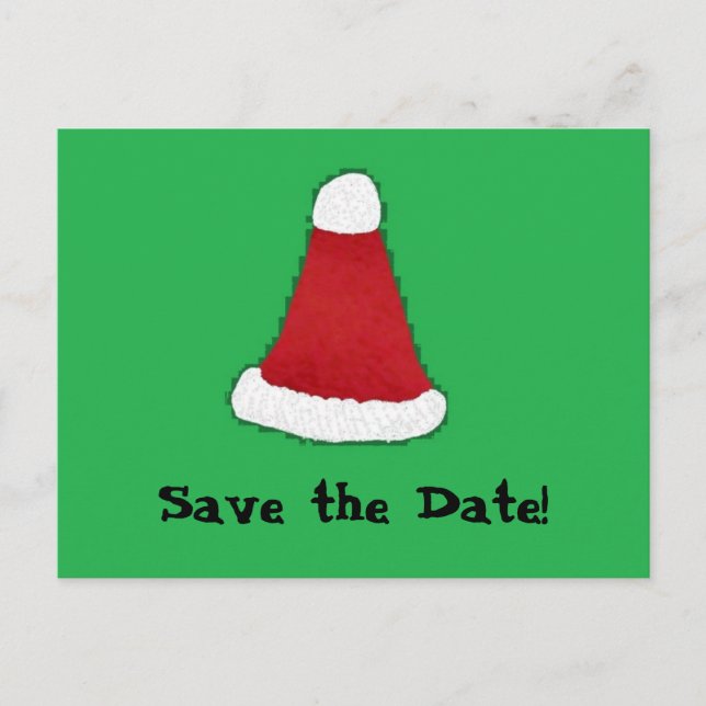 Carte Postale Faire-part Santa Hat, sauvez la date ! (Devant)