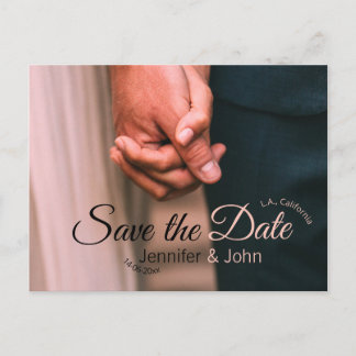 Carte Postale Faire-part Sauvegarder la date ajouter le nom du couple lieu