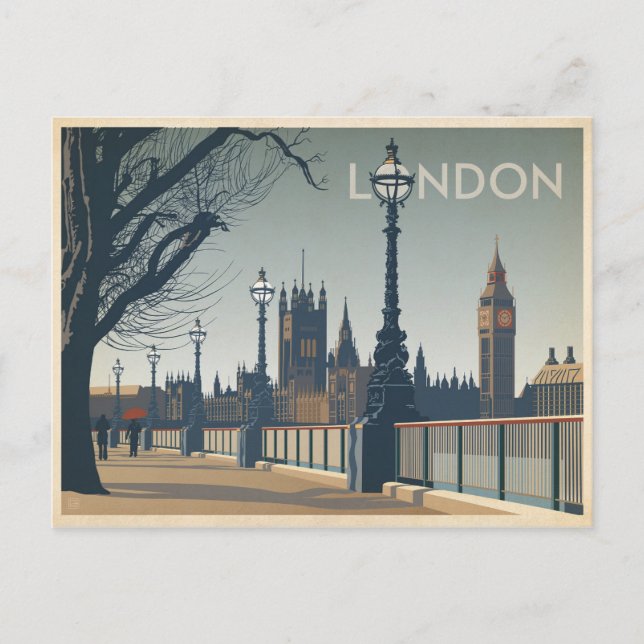 Carte Postale Faire-part Sauvegarder la date | Londres (Devant)