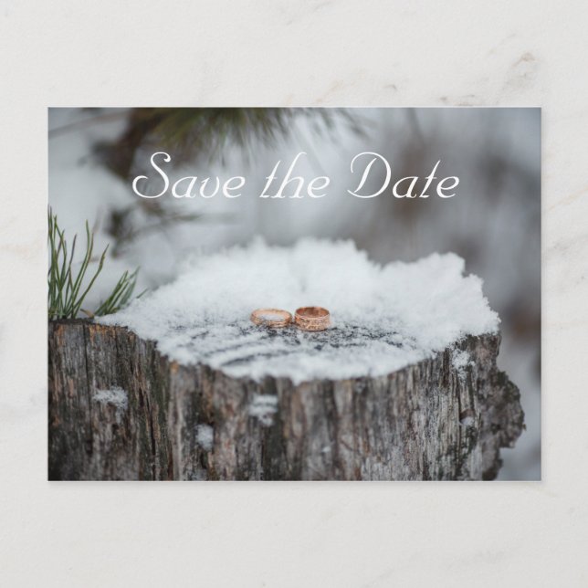Carte Postale Faire-part Sauvegarder la date--Mariage d'hiver (Devant)