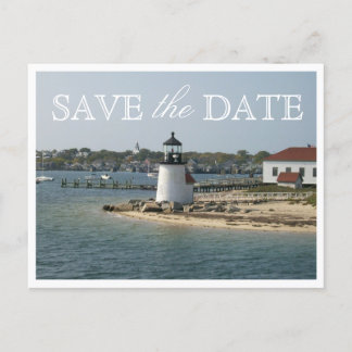 Carte Postale Faire-part Sauvegarder la date Mariage Nantucket Brant Point 