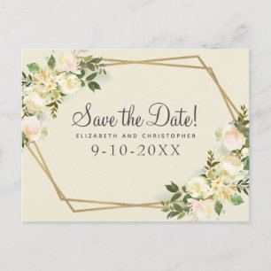 Carte Postale Faire-part Sauvegarder la date Mariages botaniques élégants F