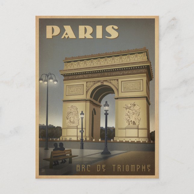Carte Postale Faire-part Sauvegarder la date | Paris - Arc de Triomphe (Devant)