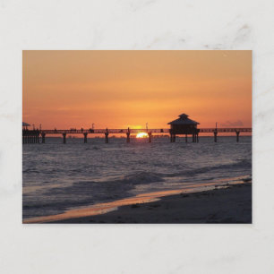 Carte Postale Faire-part Sauvegarder la date\Plage de coucher de soleil per