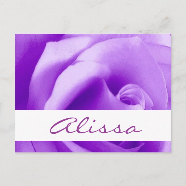 Carte Postale Faire-part Sauvegarder la date Rose Violette de Rêve V22A (Devant)