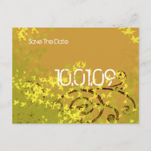 Carte Postale Faire-part Sauvegarder la date - Tourbillons de feuilles -