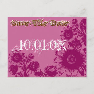 Carte Postale Faire-part Sauver la date Caramel Cafe et Bodacious Purple