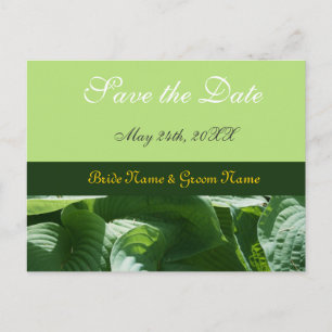 Carte Postale Faire-part sauver la date, feuilles vertes fraîches