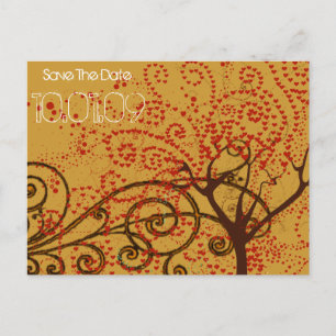 Carte Postale Faire-part Sauver la date - Tourbillons d'arbres -