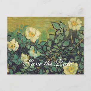 Carte Postale Faire-part sauver la date, van Gogh roses sauvages