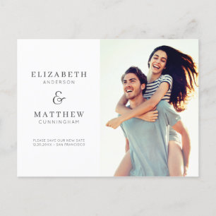 Carte Postale Faire-part Sauver notre nouvelle date minimaliste personnalis