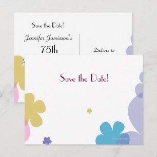 Carte Postale Faire-part Sauvez la date 75e fête d'anniversaire Festive