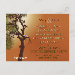 Carte Postale Faire-part Sauvez le genre de date indiquent la partie