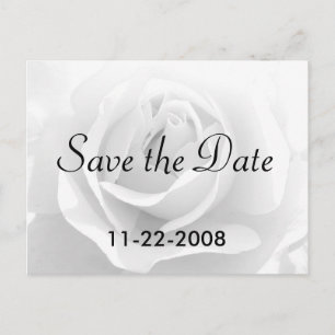 Carte Postale Faire-part Sauvez le rose blanc de date