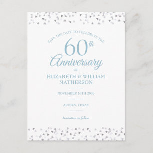 Carte Postale Faire-part Sauvez les coeurs d'amour du 60e anniversaire