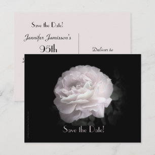 Carte Postale Faire-part Save the Date 95e Birthday Party Pale Pink Rose