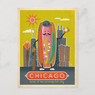 Carte Postale Faire-part Save the date   Chicago, IL - Hot Dog