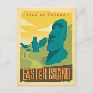 Carte Postale Faire-part Save the date Île de Pâques, Chili