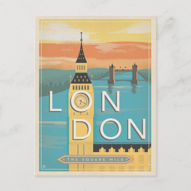 Carte Postale Faire-part Save the date | Londres - Le Carré Mile (Devant)