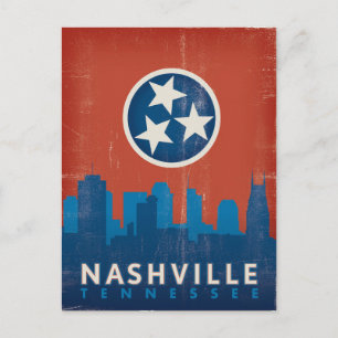 Carte Postale Faire-part Save the date Nashville, TN - Drapeau d'État