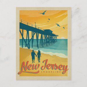Carte Postale Faire-part Save the date Shoreline du New Jersey