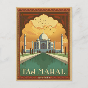 Carte Postale Faire-part Save the date Taj Mahal, Inde