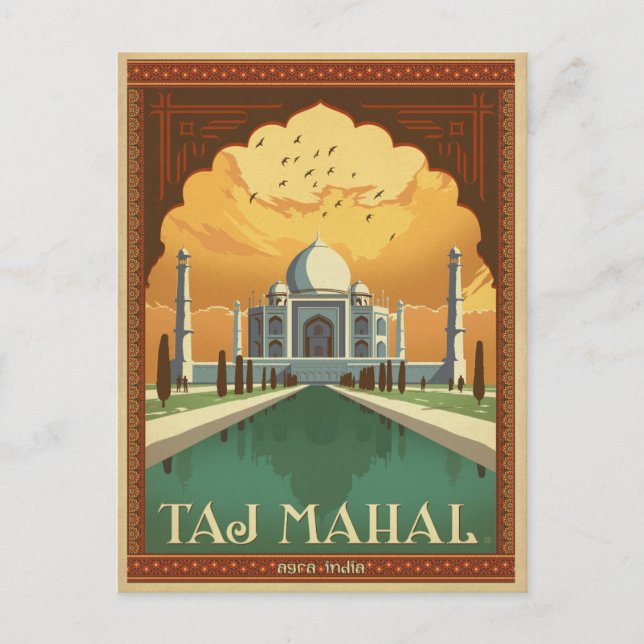 Carte Postale Faire-part Save the date | Taj Mahal, Inde (Devant)