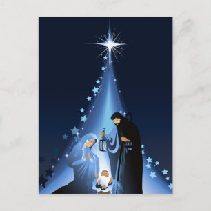 Carte Postale Faire-part Scène de la Nativité
